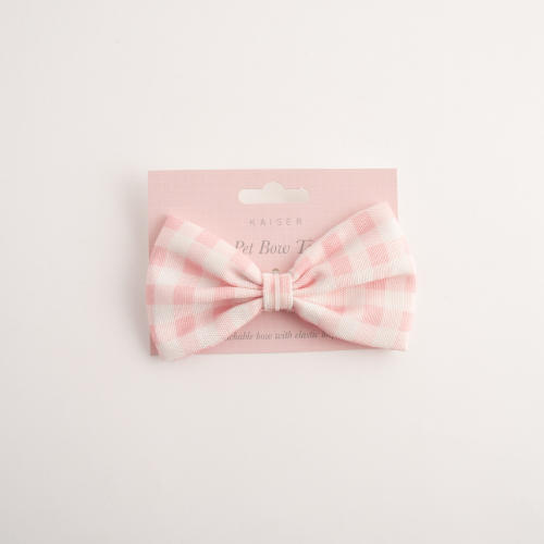 Pet Bow Tie - PINK GINGHAM